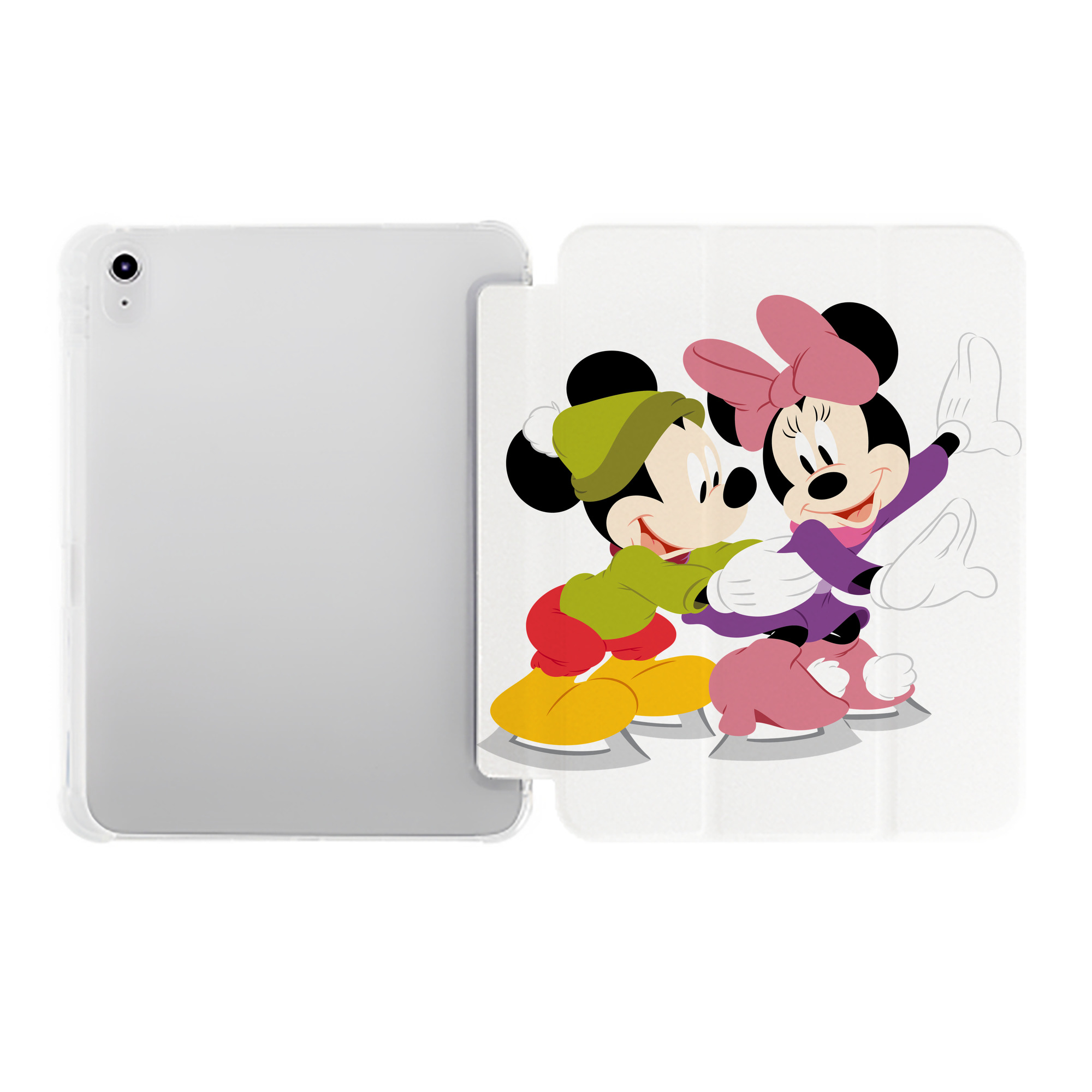 （画像用） ミッキーマウス Mickey Mouse IPad ケース ペン収納付き 三つ折りスタンド PUレザー×シリコン 対応機種9.5/10.5/10.9インチ